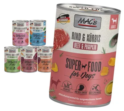 Zdjęcie produktu dla MAC's Dog Bezzbożowa Mokra Karma Dla Psa Mix Smaków Bez Drobiu 6x400g