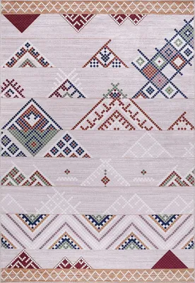 Obrázek produktu pro Nízký koberec, béžové barvy, rozměry 80 x 150 cm, protiskluzový, vhodný do obývacího pokoje a kuchyně