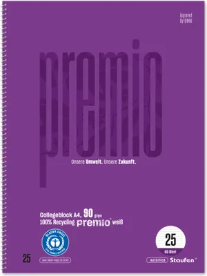 Produktbild von Staufen Premio Collegeblock 25 liniert DIN A4 - A4