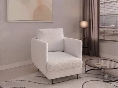 Productafbeelding van Designfauteuil HELMER, bekleding: stof Baloo, kleur: wit