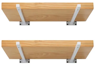 Image de Supports muraux en métal, blancs, 35 cm, lot de 4