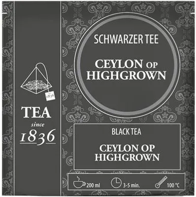 Produktbild von Schwarzer Tee Ceylon OP Highgrown 50 Pyramidenbeutel im Sachet à 3,5 g