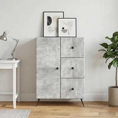 Immagine prodotto di Credenza vidaXL grigio cemento 66 x 34,5 x 90 cm in materiale derivato dal legno