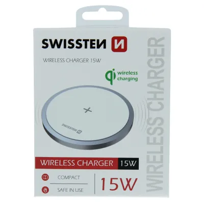 Produktbild von Swissten 22055505, Auto, Drinnen, AC, Kabelloses Aufladen, 1,5 m, Weiß