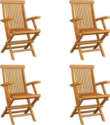 Produktbild von Klappbare Gartenstühle 4 Stk. Massivholz Teak