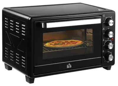 Produktbild von Mini-Ofen Toasterofen, 1 Backblech, 1 Grilrost, Timer-Funktion, Schwarz