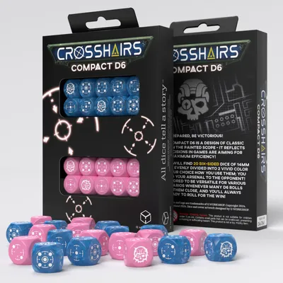 Obrázek produktu pro Q Workshop, kostka D6 z řady Crosshair Compact, 7 kusů. Jedna velikost