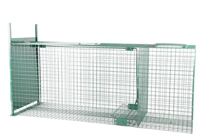 Produktbild von BoxTrap Lebendfalle mit Schiebetür für kleine Raubtiere (127 cm x 36 cm x 47 cm) Lebendfalle mit Köderabteil – ideal für Fuchs und Wiesel