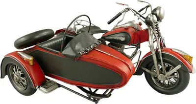 Produktbild von Motorrad mit Beiwagen Blechmodell Retro Dekoration 36 cm