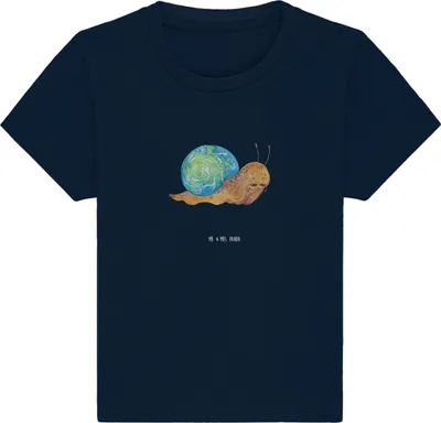Produktbild von Mr. & Mrs. Panda  T-Shirt Schnecke Sir 0. - 6. Monat - French Navy - Geschenk, Schnecken, Kinder Shirt, Motivation, Babyshirt, Weisheit, Zeit nehmen, Lustige Sprüche
