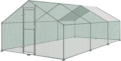 Produktbild von JNGLGO Hühnerstall Freilaufgehege Verzinkter Stahl Hühnerkäfig Hühnerhaus Außen Freigehege mit Schloss, XXL Geflügelstall, 3x6x2m