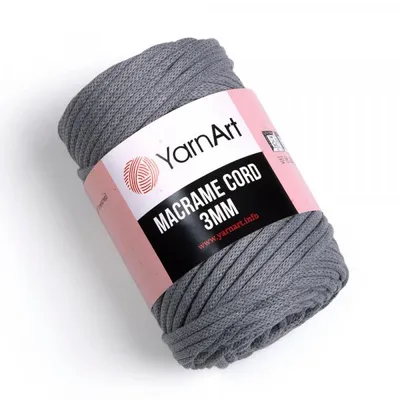 Obrázek produktu pro Yarn Art Macrame Cord 3 mm 85 m 774 Dark Grey Šňůra