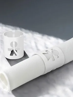 Obrázok produktu pre Alessi – Girotondo, sada 2 krúžkov na servítky, biele