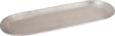 Produktbild von Skandinavisches Design Tablett Kerzentablett Ilnur Silber Oval 45cm