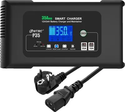 Obrázek produktu pro Nabíječka baterií, maximální kapacita 35 A, více možností nabíjení, EU PLUG (12V 24V)