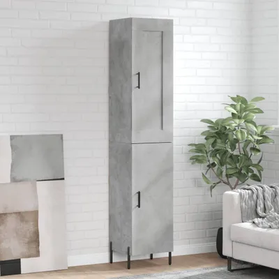 Produktbild von The Living Store Highboard Betongrau 34,5x34x180 cm Holzwerkstoff