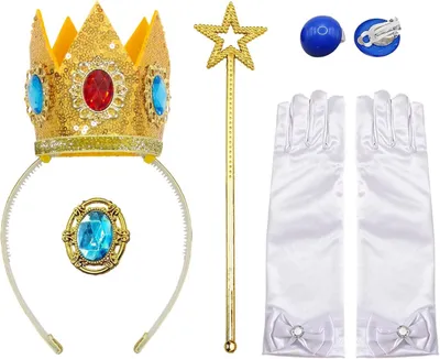 Immagine prodotto di Accessori per costume da principessa, "Perzik", set da 7 pezzi, ideali per feste e carnevale