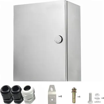 Zdjęcie produktu dla Skrzynka sterownicza nierdzewna 50x40x18 cm wodoodporna z zamkiem