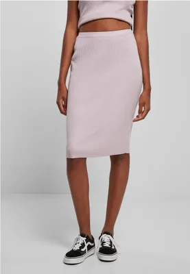 Produktbild von TB5058 - Ladies Rib Knit Midi Skirt lilac 5XL