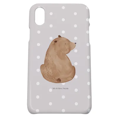 Produktbild von Mr. & Mrs. Panda Iphone 10 Handyhülle Bär Schulterblick - Grau Pastell - Geschenk, Motivation, Teddybär, Weltansicht, Weisheit, Hülle, Handy, Bären, Selbstachtung, X