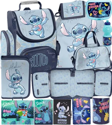 Produktbild von 12tlg Lilo und stitch Schulranzen set Rucksack Federtasche Sportbeutel Trinkflasche Brotdose schultasche Tornister fur madchen