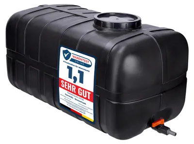 Image de Réservoir d'eau Garronda, 280 litres, avec couvercle. Réservoir de récupération d'eau de pluie, grand réservoir pour usage domestique et commercial, modèle GD-0098, couleur noire