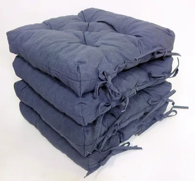 Produktbild von Set 4 x Stuhlkissen / Sitzkissen Klara 42 x 42 cm Dicke 8 cm , Fb. anthrazit , Polyester
