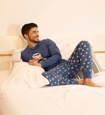 Produktbild von Rachas & Abreu Herren-Pyjama „Van Life“ (Blau)