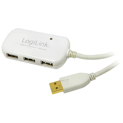 Image de Logilink UA0108 USB-HUB 4-Port LogiLink m. Verlängerungskabel 12.00m