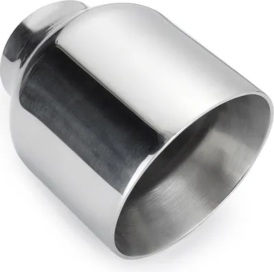 Produktbild von 2.5 ''Einlass 4'' 5 " Lang Edelstahl Auspuff Spitze Doppel Wand Rund Schräg ○