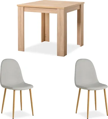 Produktbild von Homestyle4u Essgruppe mit 2 Stühlen Esstisch 80x80 Küchentisch mit Stühle