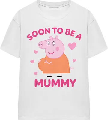 Obrázek produktu pro Prasátko Peppa - Tričko "Soon To Be" pro muže/dámy uni TV15185 (S) (Bílá)