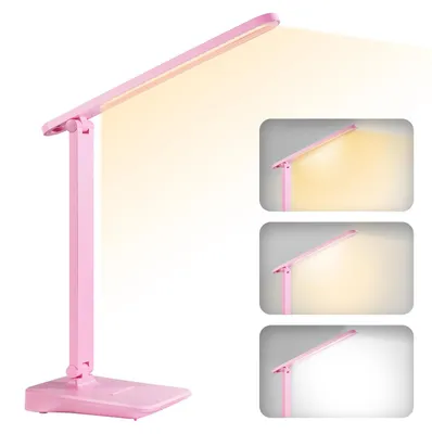 LED-Tischleuchte, kabellos, 1800 mAh, 3 Farbmodi, Touch, Rosa