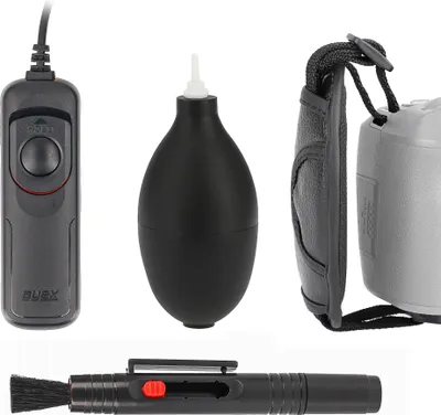 Produktbild von Zubehör Set für Fujifilm RR100 mit Fernauslöser AX-10 Blasebalg Handschlaufe Reinigungsstift
