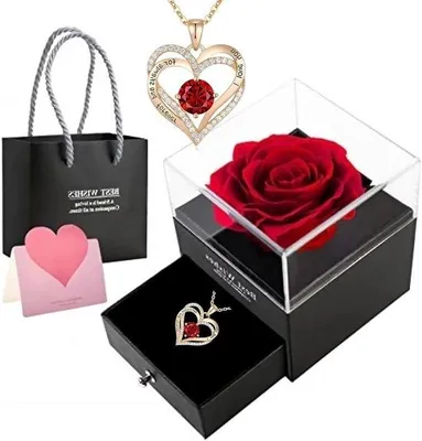Produktbild von Handgefertigte Rosen in Glas, Romantische Geschenkbox für Muttertag, Valentinstag, Hochzeit und Geburtstag, Ideal für Frauen und Großmütter