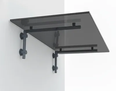 Produktbild von Glaszentrum Hagen 120x90 cm Glasvordach Grau RAL7016-L