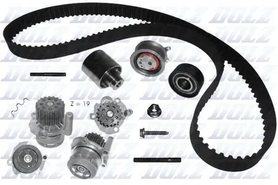 Immagine prodotto di Kit cinghia di distribuzione DOLZ KD048 + pompa dell'acqua per VW Golf V (3 porte, 1K1), TOURAN (1T1, 1T2), Passat Variant (3C5), GOLF PLUS (5M1, 521), compatibile anche con AUDI