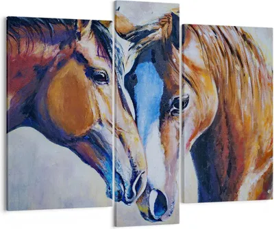 Produktbild von Bild auf Leinwand - Leinwandbild - Pferd Tier Bindung - 95x80cm - Wand Bild - Wanddeko - Wandbilder - Leinwanddruck - Bilder - Kunstdruck - Wanddekoration - Leinwand bilder - Wandkunst - CB95x80-3526