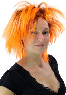 Produktbild von WIG ME UP Perücke Punk Glam Schwarz-Orange PW0078