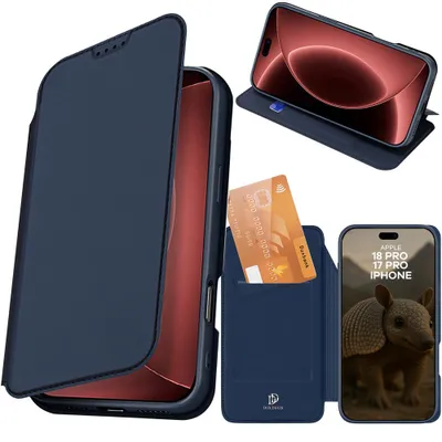 Produktbild von Handyhülle mit Klappe für iPhone 18 Pro / 17 Pro, Dux Ducis Skin Pro, Dunkelblau