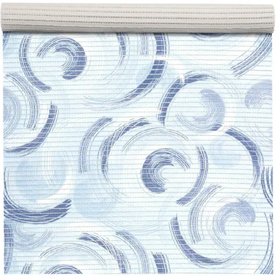 Produktbild von Badematte Weichschaum 65x180cm Blau pflegeleicht Kreis rutschfeste Duschmatte mit Drainage