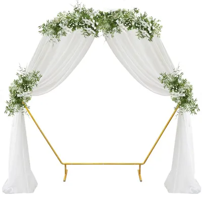 Immagine prodotto di Arco nuziale esagonale, 2 metri, arco di palloncini, supporto per palloncini, acciaio con rivestimento in polvere