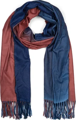 Produktbild von styleBREAKER Damen Schal mit 2-farbigem Farbverlauf und Fransen, warme Winter Stola mehrfarbig, Ombré Look 01017147