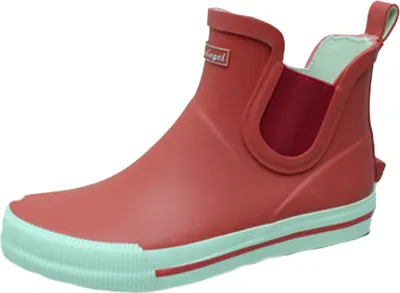 Produktbild von Bockstiegel Damen Gummistiefel Momo kurz mit seitlichem Elastikeinzug - Wasserdichte Stiefelette mit Ausziehhilfe in Rot-Weiß Größe 39