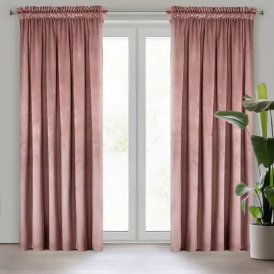 Produktbild von Samtvorhang ROSA dunkelrosa 135x300 cm Kräuselband