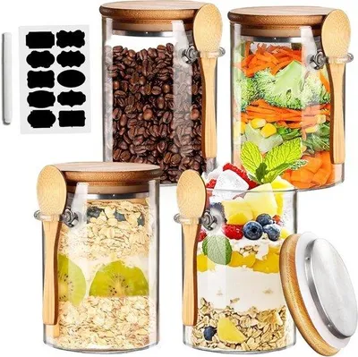 Produktbild von Gläser für Salat, Chiapudding und Haferflocken - luftdicht und ideal für Zucker, Kaffee und Tee