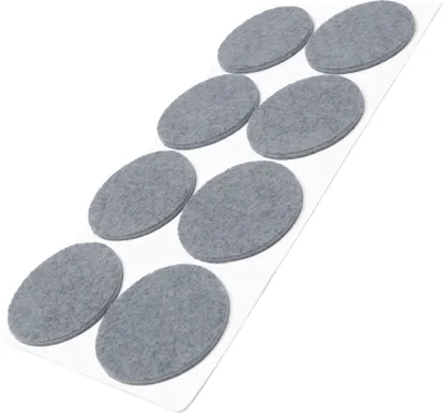 Image de Adsamm® | 8 x patins autocollants en feutre / Gris / Ø 50 mm / Ronds / Patins de meubles en feutre de 3,5 mm d'épaisseur
