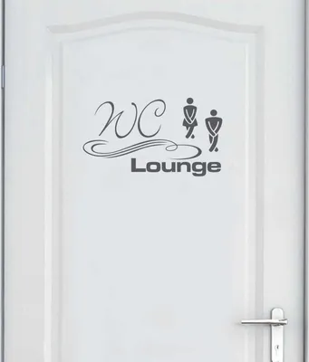 Produktbild von Wandtattoo - Wandaufkleber - Tür- Wandtattoo "WC Lounge" - 30cm x 17cm dunkelgrau - Dekoration Küche Wohnzimmer Wand