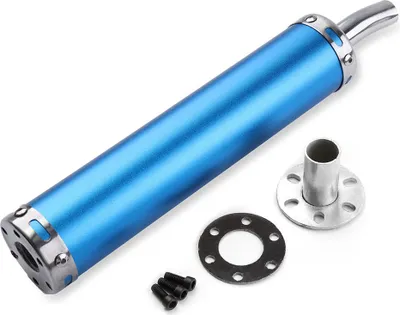 Imagen del producto de 280 mm, tubo de escape, silenciador, color azul y rojo, para motocicletas de carreras, motor de 2 tiempos - Rojo
