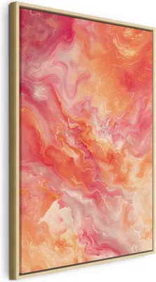 Produktbild von Italienischer Leinwand Leinwandbild - Fiery Colors - Dynamic Shapes in Colors of Fire and Pink 80x120 cm Abstrakt a-H-10042-b-a